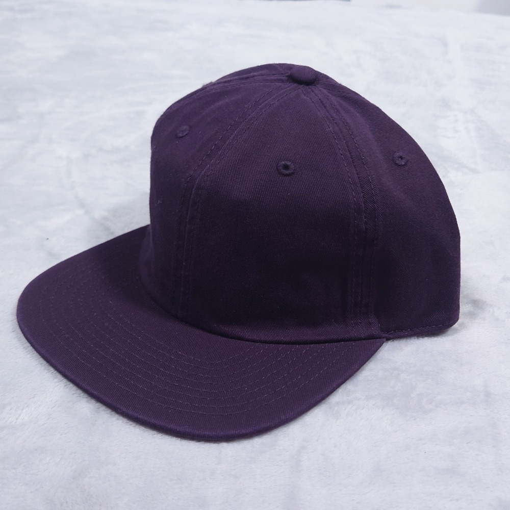 AS Colour Blank Strap Back Hat Cap Class Six Panel Dark Purple Twill Cotton NEW